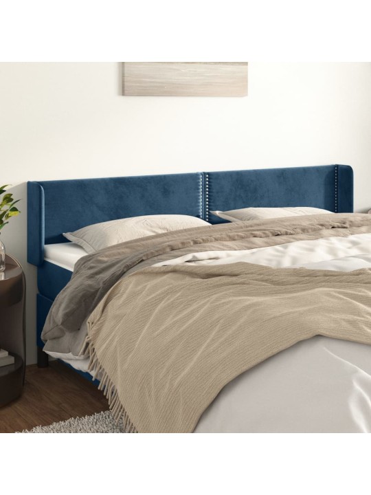 Voodipeats servadega, tumesinine, 203x16x78/88 cm, samet