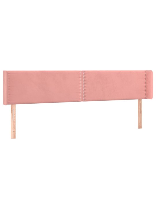 Voodipeats servadega, roosa, 203x16x78/88 cm, samet