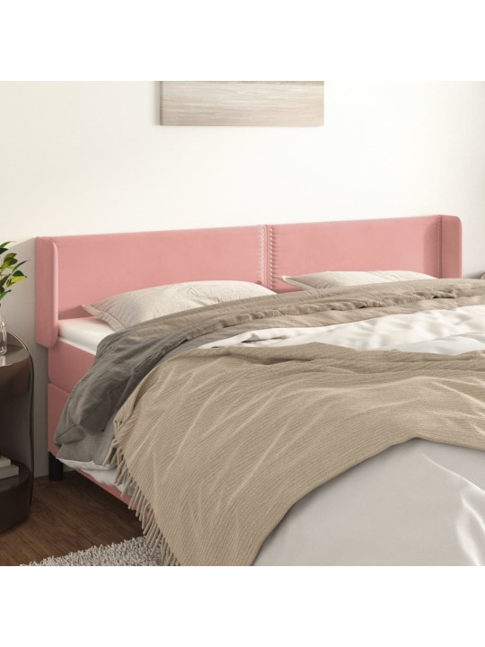Voodipeats servadega, roosa, 203x16x78/88 cm, samet