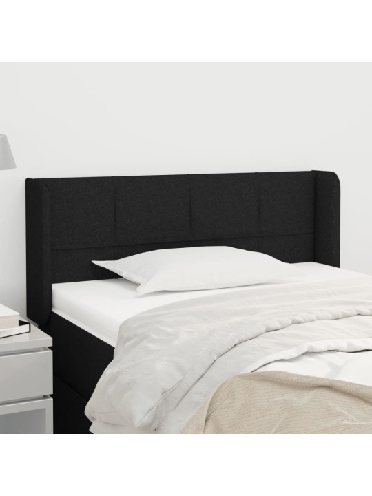 Voodipeats servadega, must, 83x16x78/88 cm, kangas