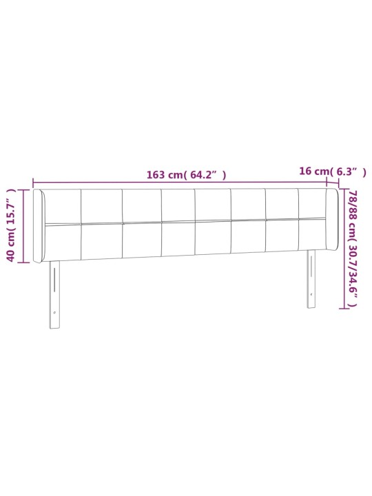 Voodipeats servadega, sinine, 163x16x78/88 cm, kangas