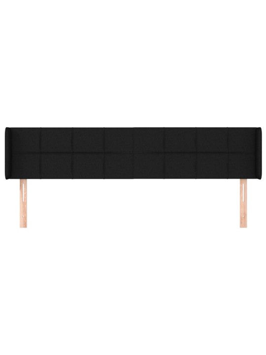 Voodipeats servadega, must, 203x16x78/88 cm, kangas