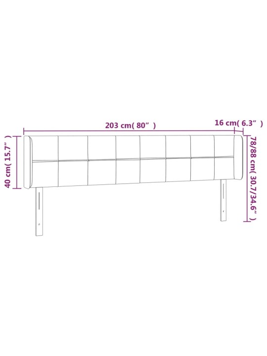 Voodipeats servadega, sinine, 203x16x78/88 cm, kangas
