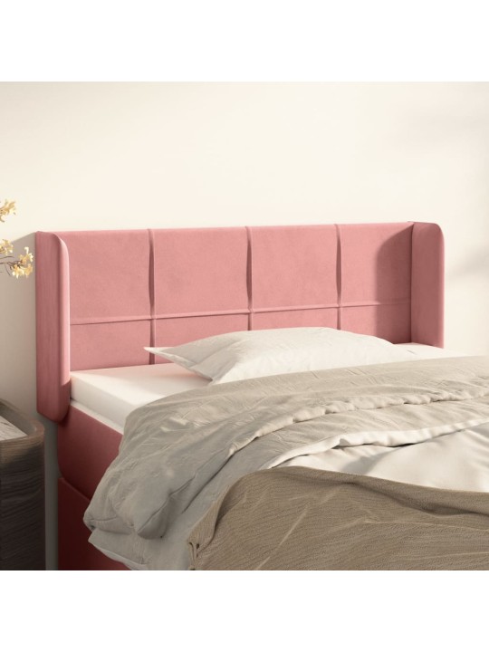 Voodipeats servadega, roosa, 83x16x78/88 cm, samet