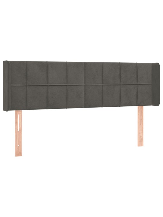 Voodipeats servadega, tumehall, 147x16x78/88 cm, samet