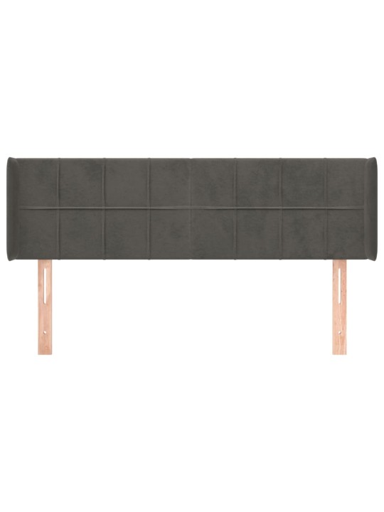 Voodipeats servadega, tumehall, 147x16x78/88 cm, samet