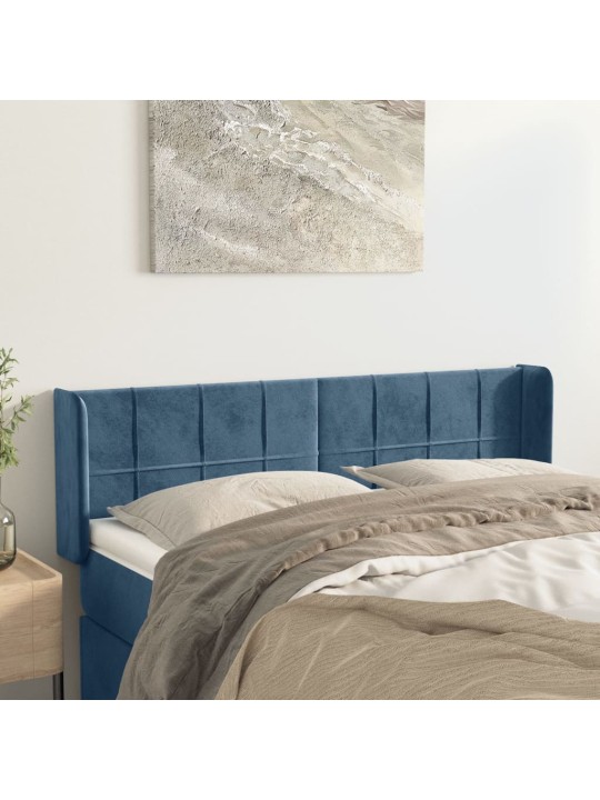 Voodipeats servadega, tumesinine, 147x16x78/88 cm, samet