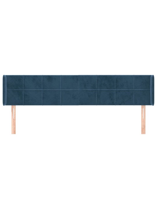 Voodipeats servadega, tumesinine, 163x16x78/88 cm, samet