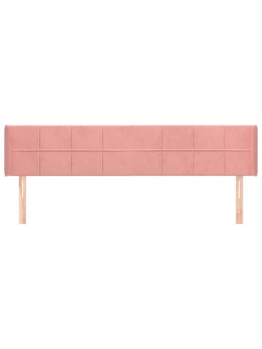 Voodipeats servadega, roosa, 163x16x78/88 cm, samet
