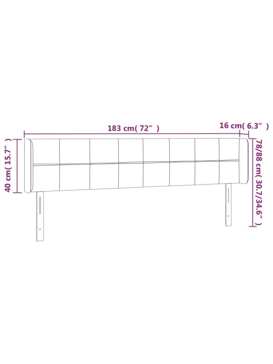 Voodipeats servadega, roosa, 183x16x78/88 cm, samet