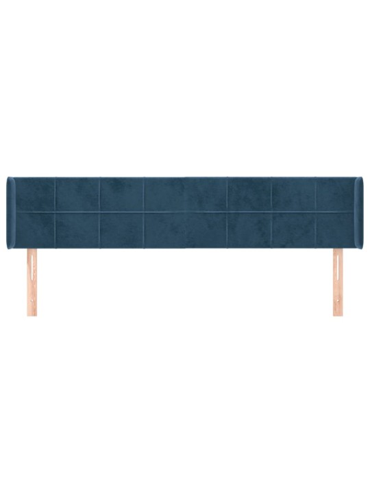 Voodipeats servadega, tumesinine, 203x16x78/88 cm, samet