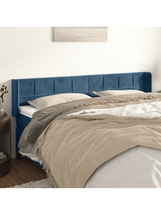 Voodipeats servadega, tumesinine, 203x16x78/88 cm, samet