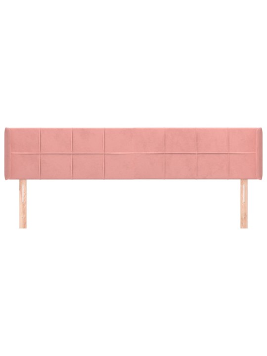 Voodipeats servadega, roosa, 203x16x78/88 cm, samet