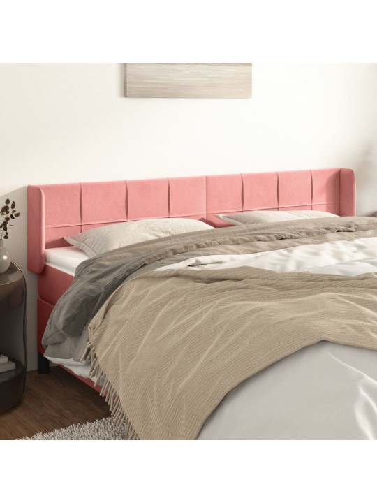 Voodipeats servadega, roosa, 203x16x78/88 cm, samet
