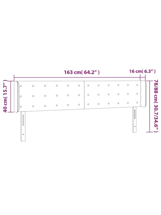 Voodipeats servadega, must, 163x16x78/88 cm, kunstnahk