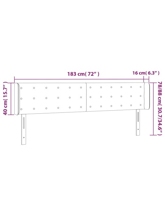 Voodipeats servadega, must, 183x16x78/88 cm, kunstnahk