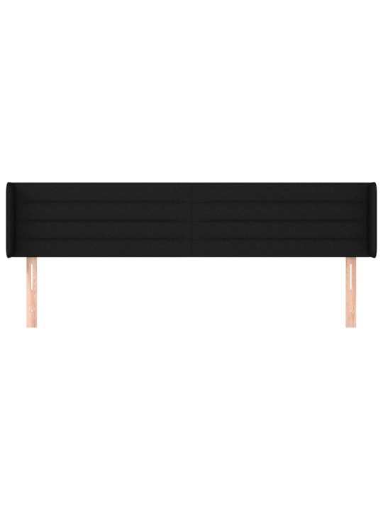 Voodipeats servadega, must, 163x16x78/88 cm, kangas