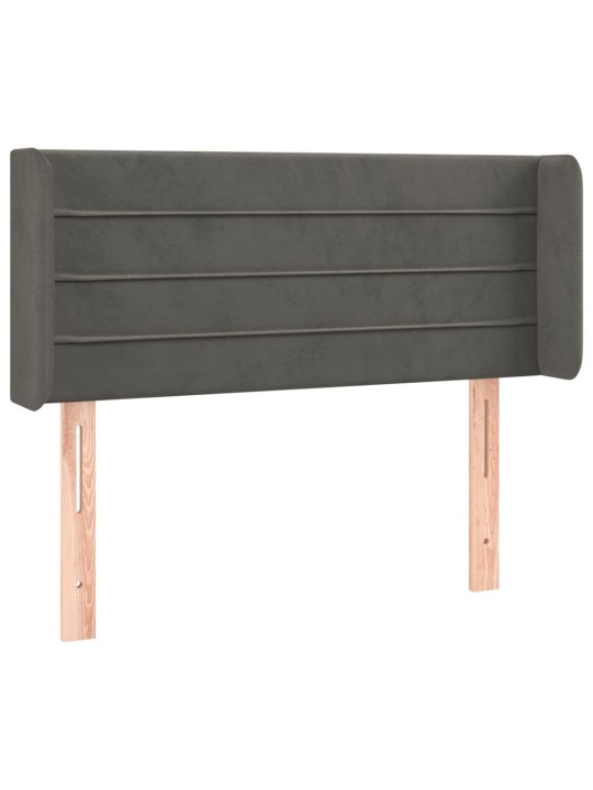 Voodipeats servadega, tumehall, 93x16x78/88 cm, samet