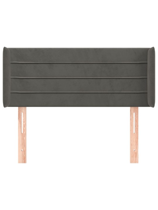 Voodipeats servadega, tumehall, 93x16x78/88 cm, samet