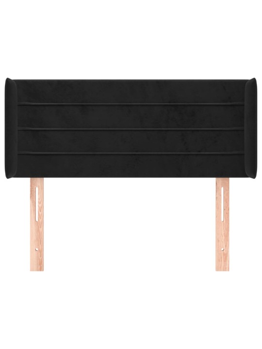 Voodipeats servadega, must, 93x16x78/88 cm, samet