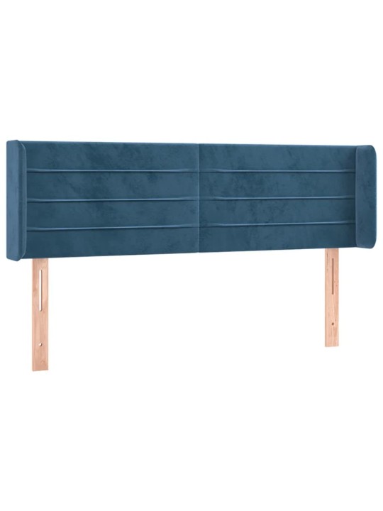 Voodipeats servadega, tumesinine, 147x16x78/88 cm, samet