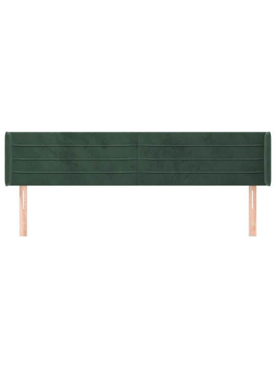 Voodipeats servadega, tumeroheline, 163x16x78/88 cm, samet