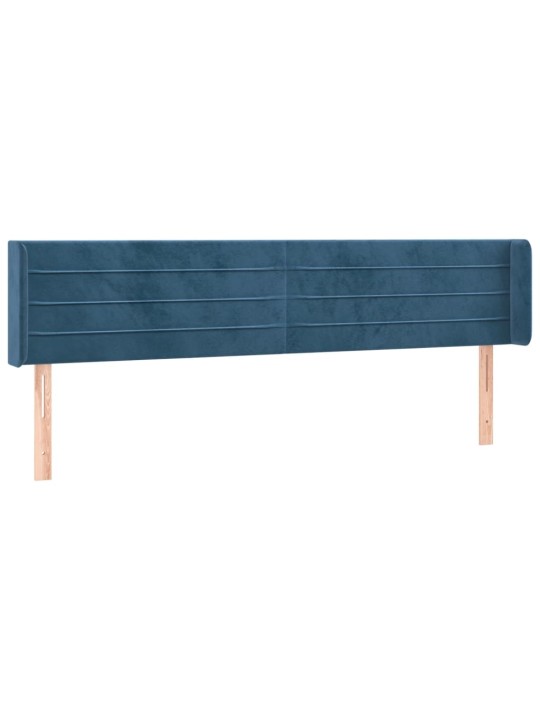 Voodipeats servadega, tumesinine, 163x16x78/88 cm, samet