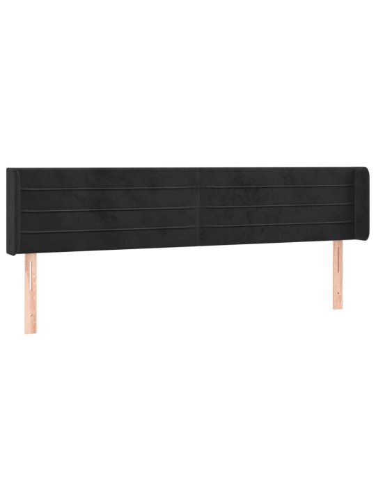 Voodipeats servadega, must, 183x16x78/88 cm, samet