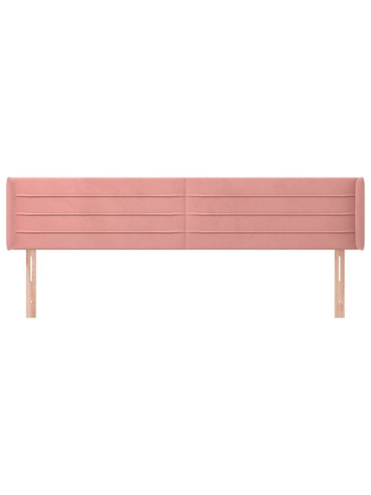 Voodipeats servadega, roosa, 203x16x78/88 cm, samet