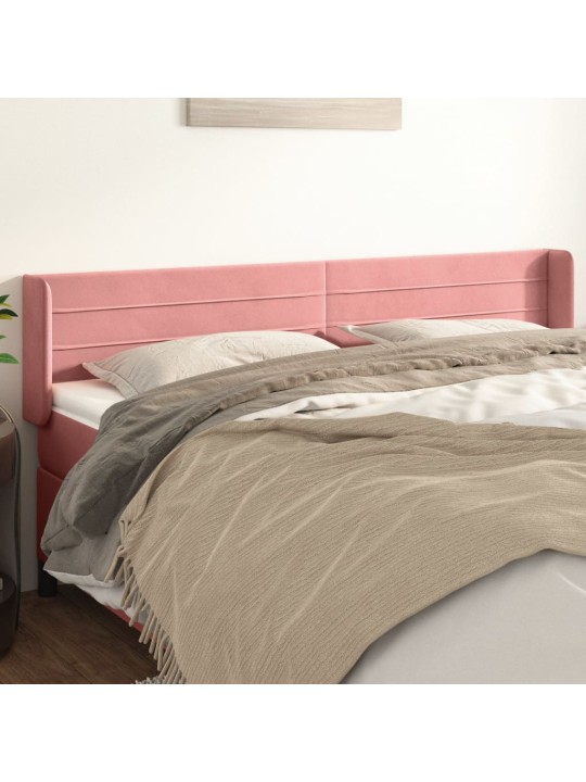 Voodipeats servadega, roosa, 203x16x78/88 cm, samet