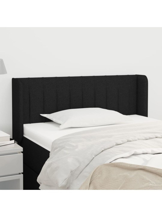 Voodipeats servadega, must, 83x16x78/88 cm, kangas