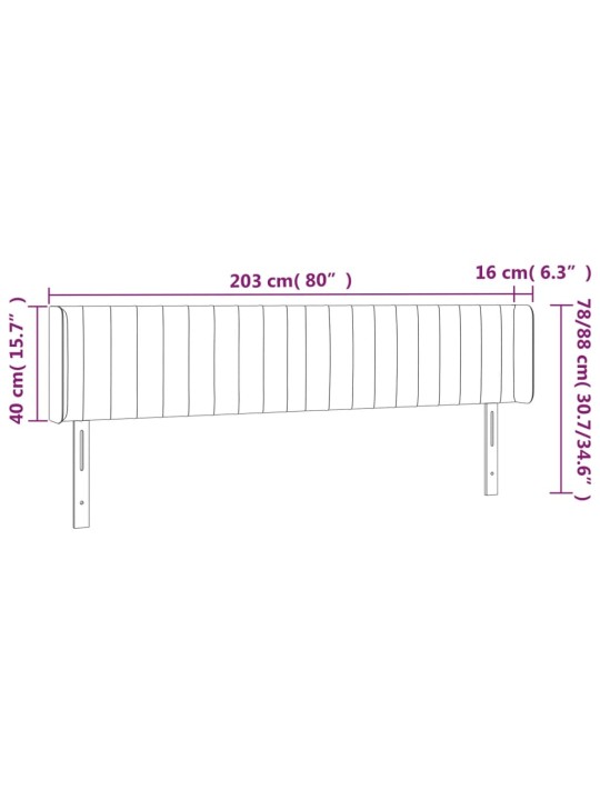 Voodipeats servadega, sinine, 203x16x78/88 cm, kangas