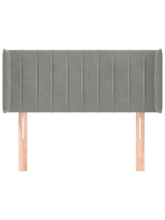 Voodipeats servadega, helehall, 93x16x78/88 cm, samet