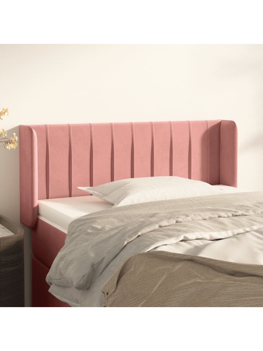 Voodipeats servadega, roosa, 93x16x78/88 cm, samet