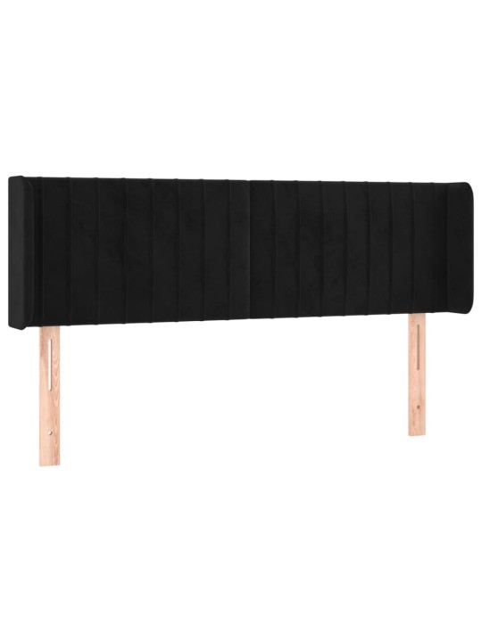 Voodipeats servadega, must, 147x16x78/88 cm, samet