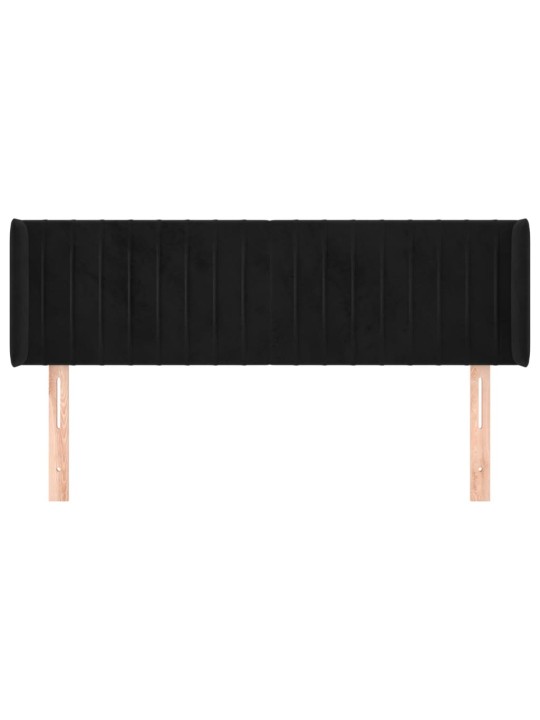 Voodipeats servadega, must, 147x16x78/88 cm, samet
