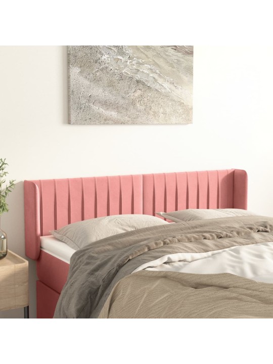 Voodipeats servadega, roosa, 147x16x78/88 cm, samet