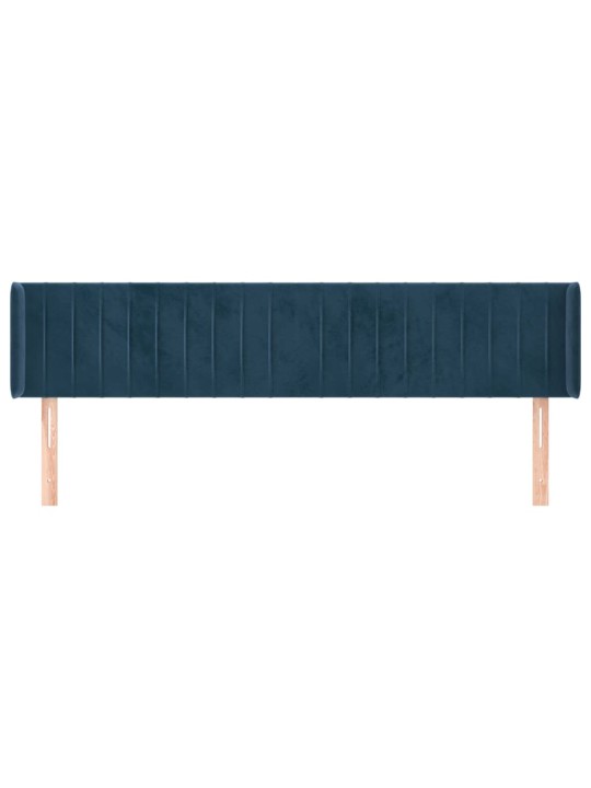 Voodipeats servadega, tumesinine, 163x16x78/88 cm, samet