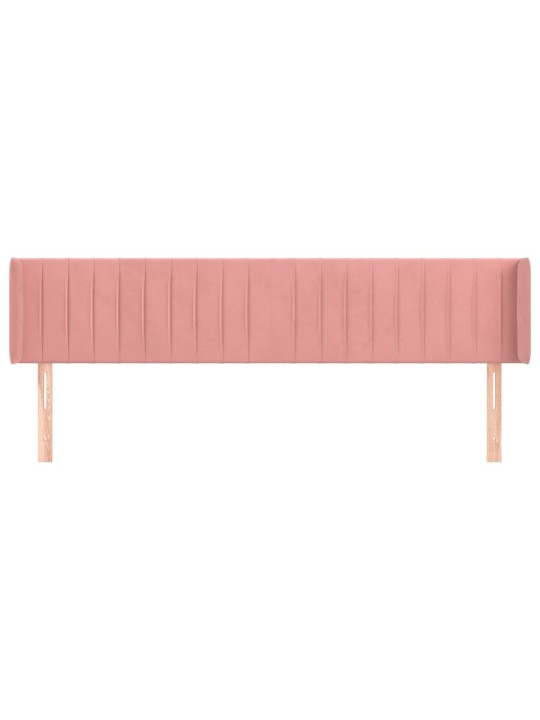 Voodipeats servadega, roosa, 163x16x78/88 cm, samet