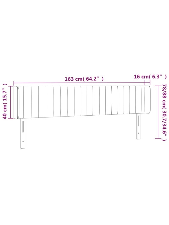 Voodipeats servadega, roosa, 163x16x78/88 cm, samet