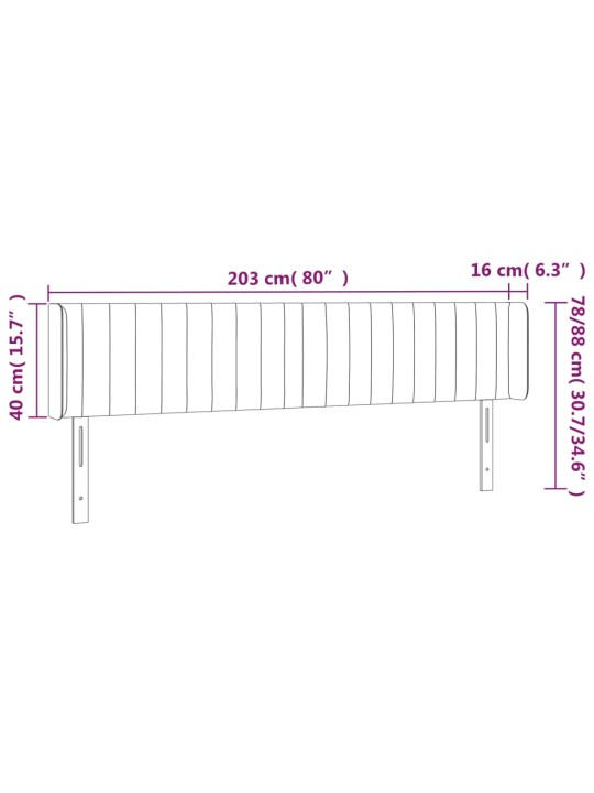 Voodipeats servadega, tumesinine, 203x16x78/88 cm, samet