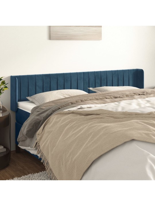 Voodipeats servadega, tumesinine, 203x16x78/88 cm, samet