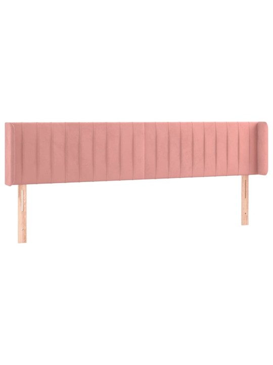Voodipeats servadega, roosa, 203x16x78/88 cm, samet