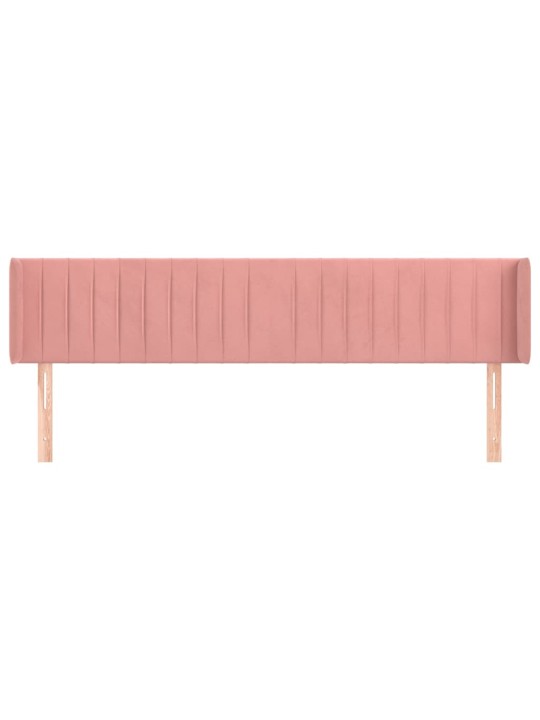 Voodipeats servadega, roosa, 203x16x78/88 cm, samet