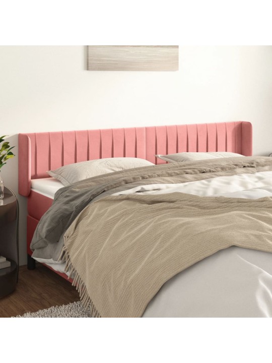 Voodipeats servadega, roosa, 203x16x78/88 cm, samet