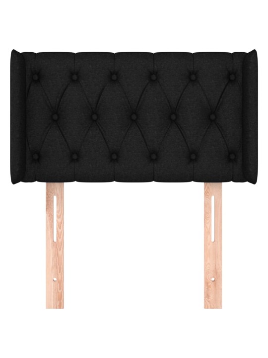 Voodipeats servadega, must, 83x16x78/88 cm, kangas