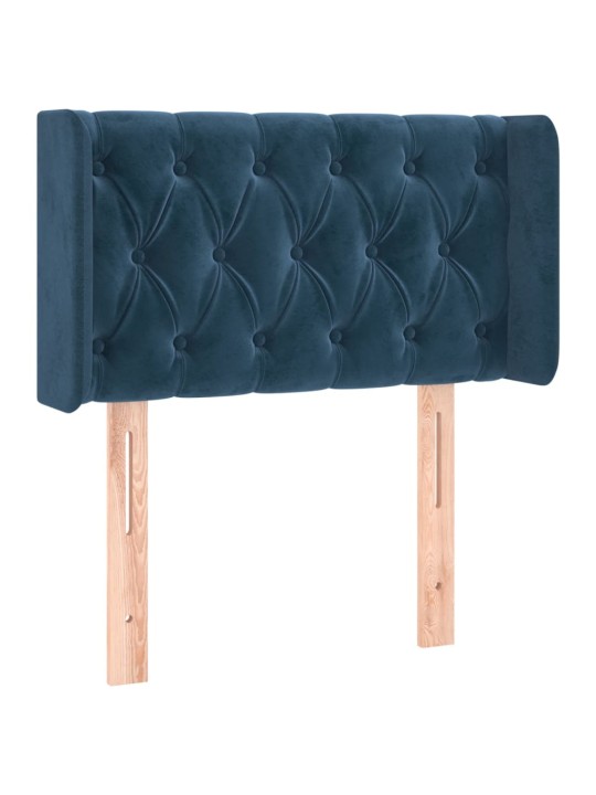 Voodipeats servadega, tumesinine, 83x16x78/88 cm, samet