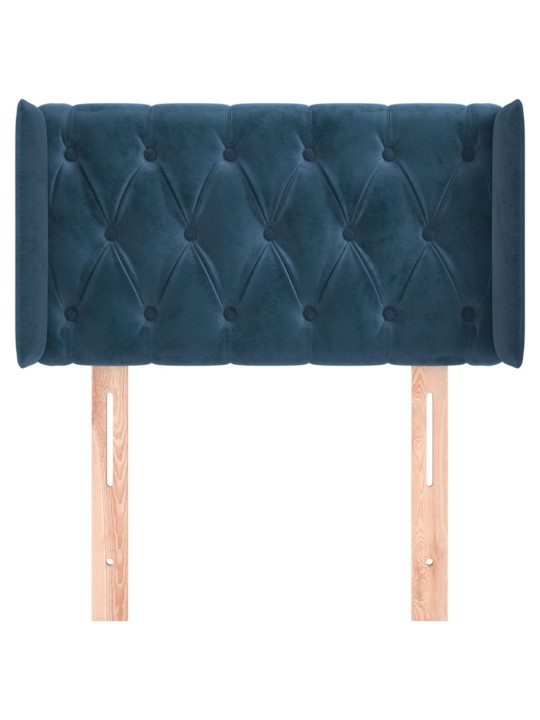 Voodipeats servadega, tumesinine, 83x16x78/88 cm, samet