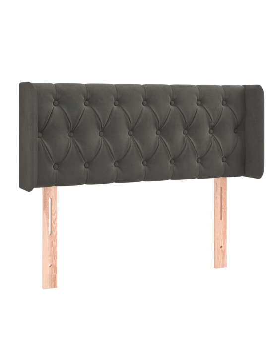 Voodipeats servadega, tumehall, 93x16x78/88 cm, samet