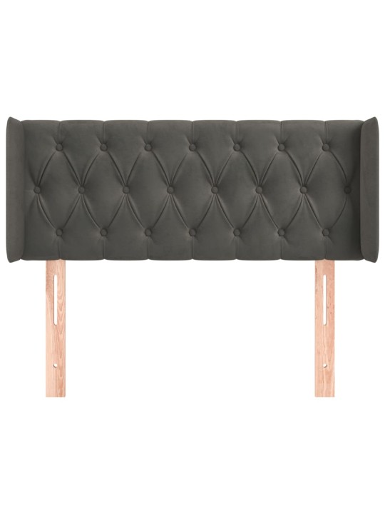 Voodipeats servadega, tumehall, 93x16x78/88 cm, samet